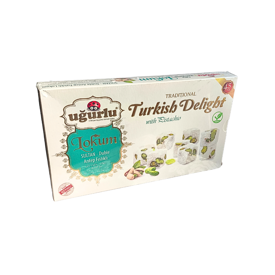 Ugurlu Sultani lokum pistaatsiapähklitega 350g Ugurlu Sultani lokum pistaatsiapähklitega 350g